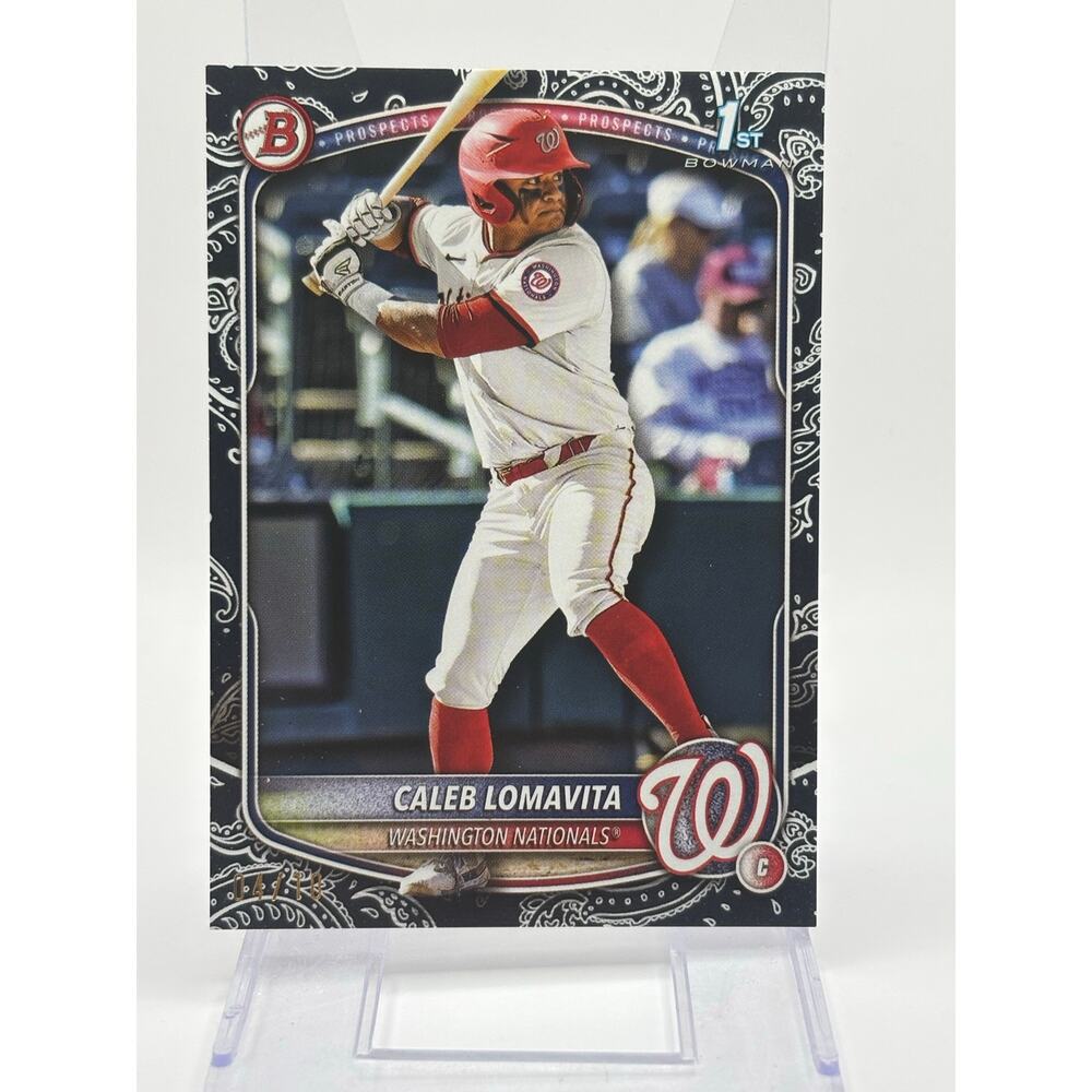 2025 Bowman Chrome Caleb Lomavita 1st Black Pattern Border 4/10 SSP Nationals